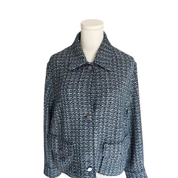 AKRIS PUNTO - Tweed Spread Collar Jacket Sz 14 - Picture 5 of 11